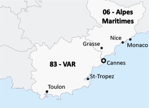 Carte des zones d'intervention